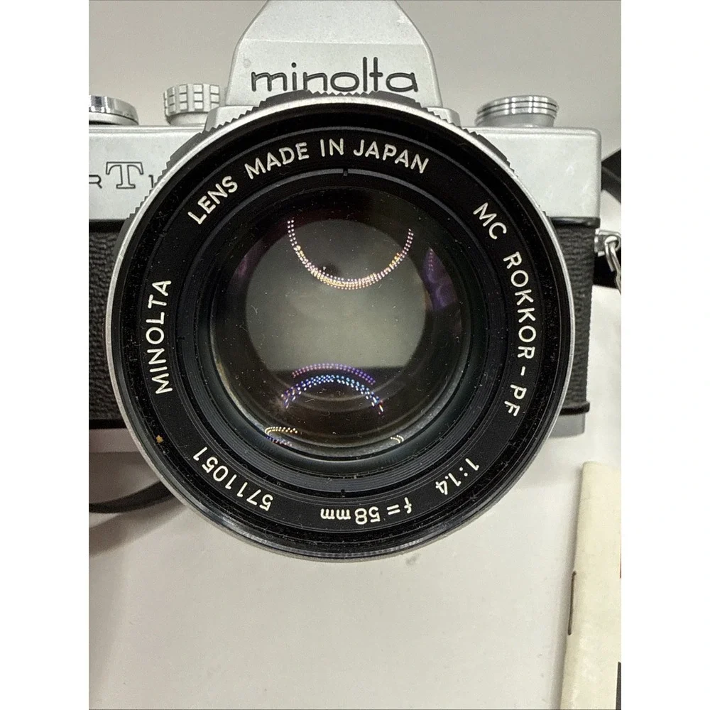 Minolta SRT‎ 101 SLR 35mm Film Camera & Case With MC Rokkor-PF f=58mm 1:1.4 Lens